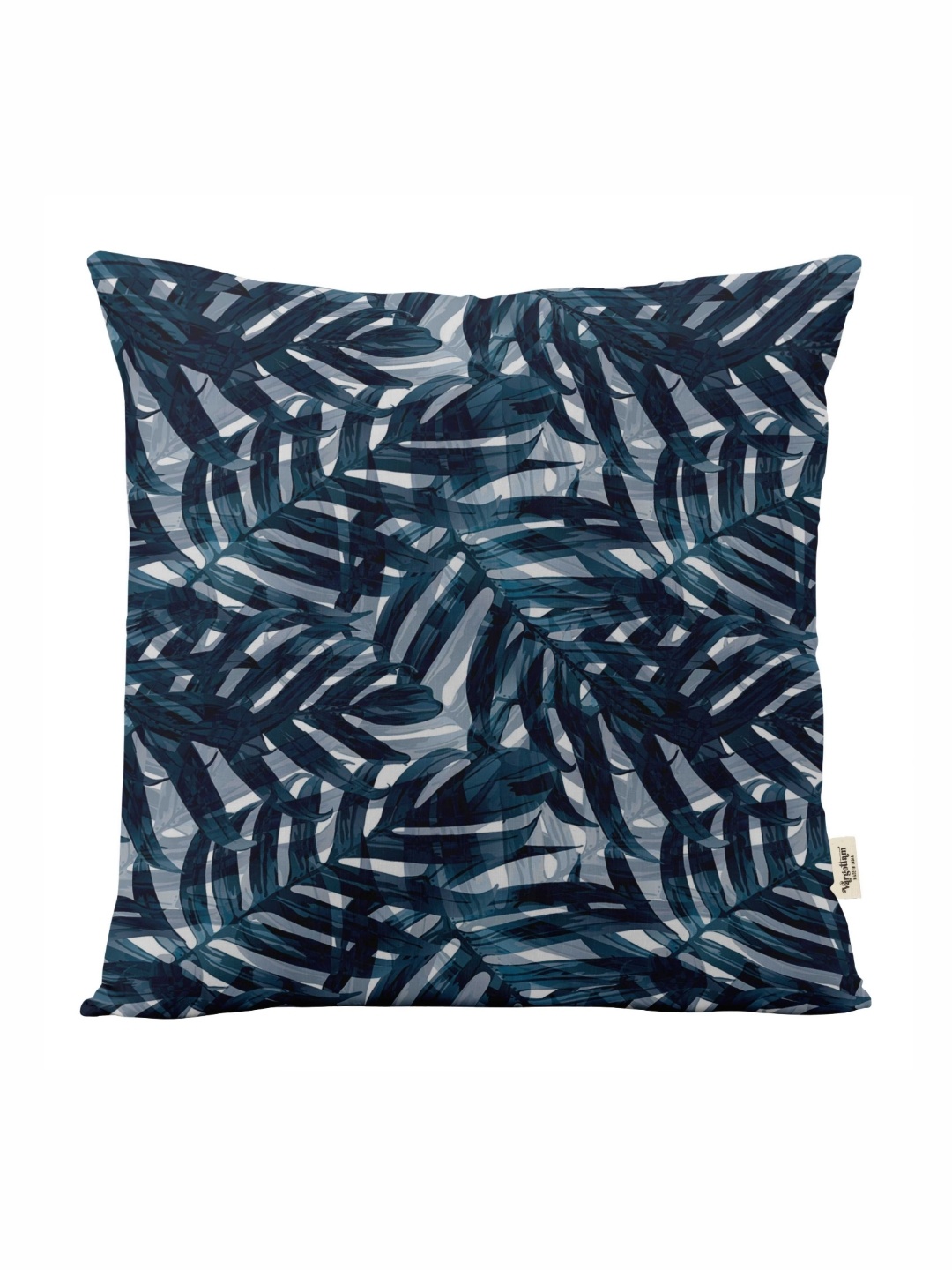 

Vargottam Blue & Grey Floral Printed Linen Square Cushion Cover