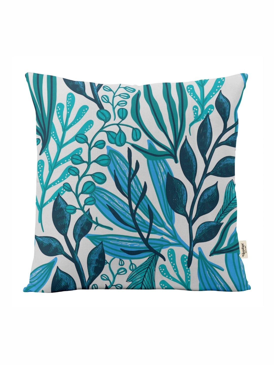 

Vargottam Blue & White Floral Linen Square Cushion Cover