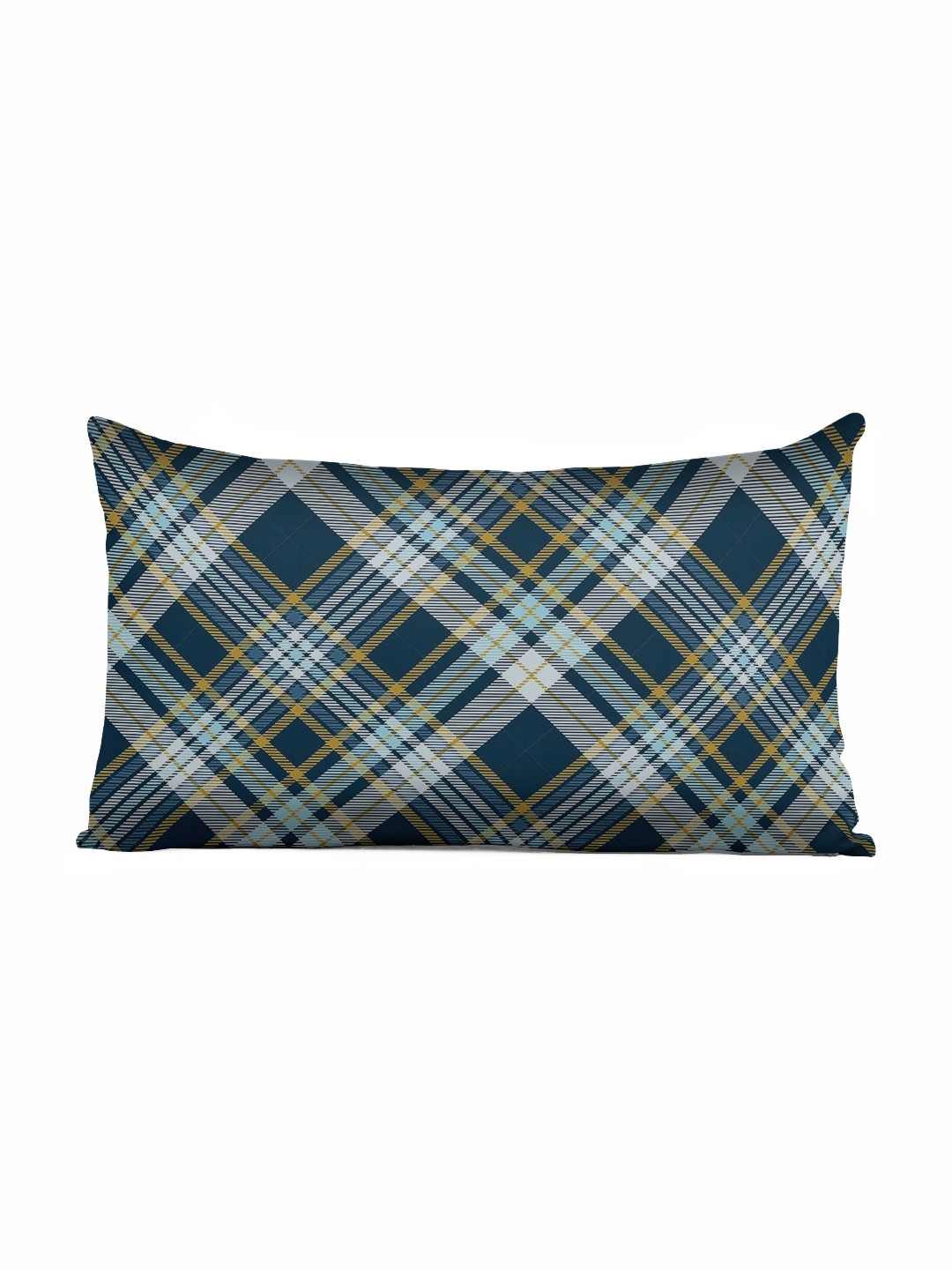 

Vargottam Blue & White Checked Linen Rectangle Cushion Covers