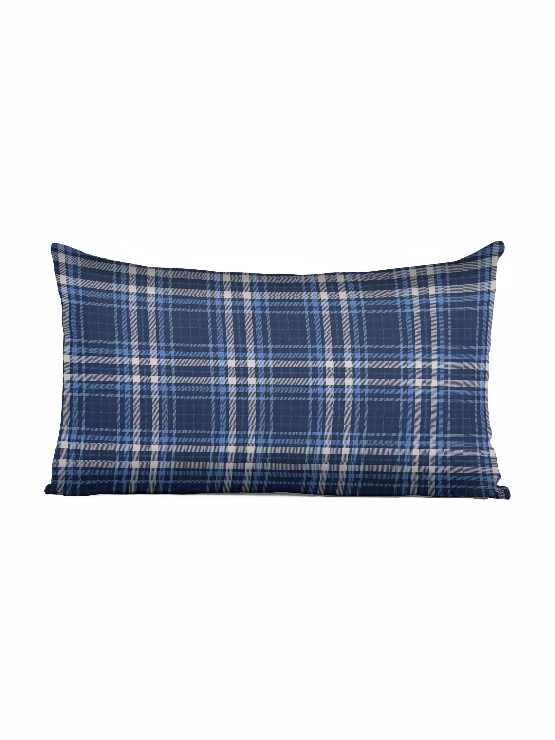 

Vargottam Blue & White Checked Linen Rectangle Cushion Cover