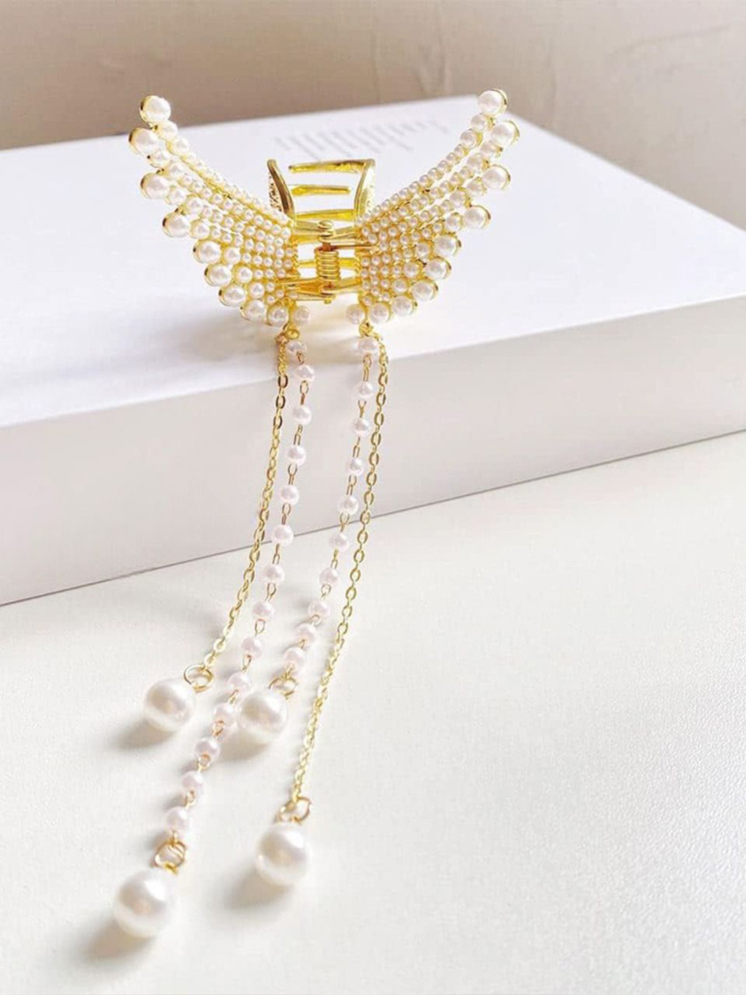 

PolluxCraft Women Beaded Claw Clip, Gold