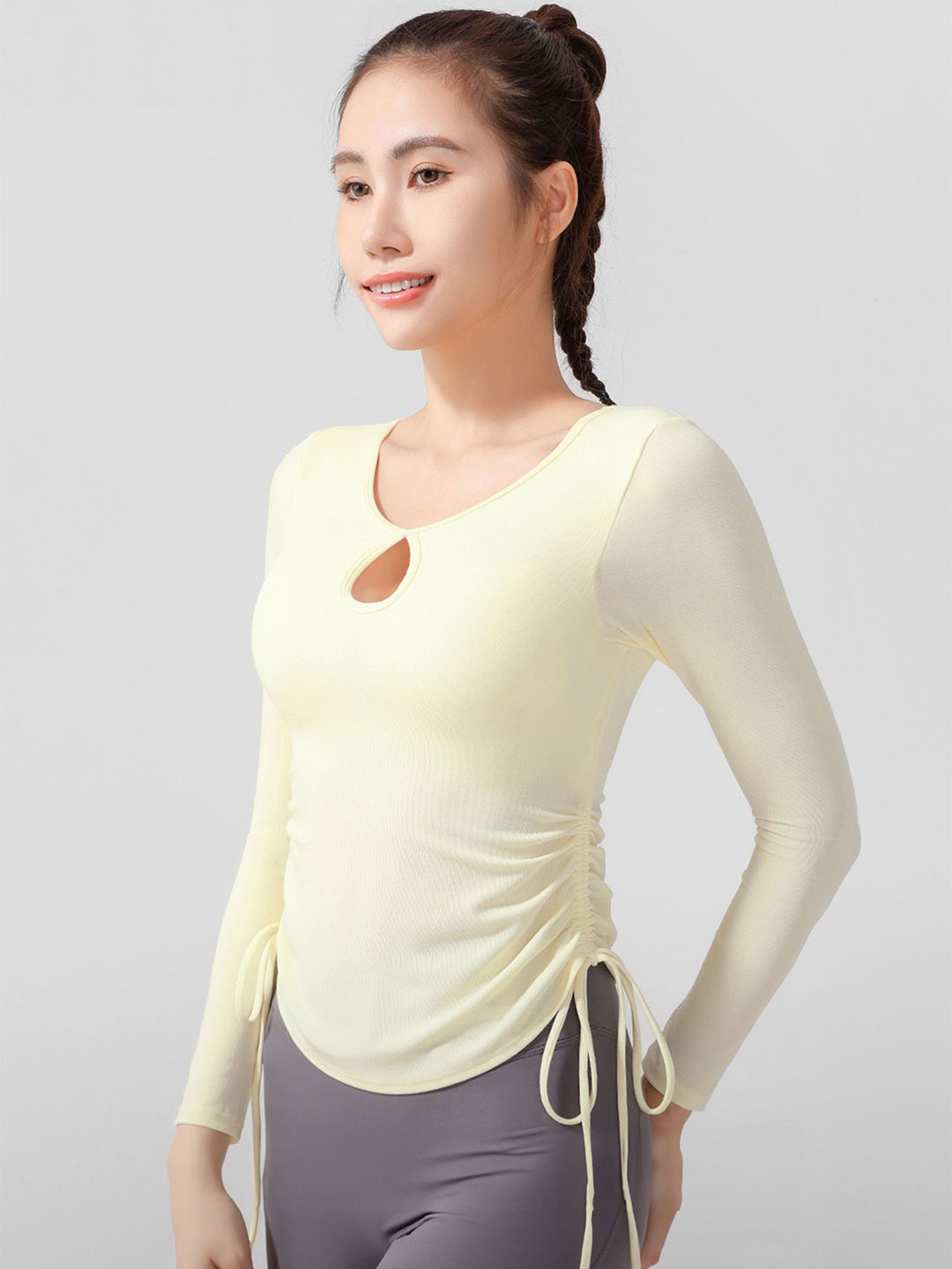 

LULU & SKY Keyhole Neck Top, Beige