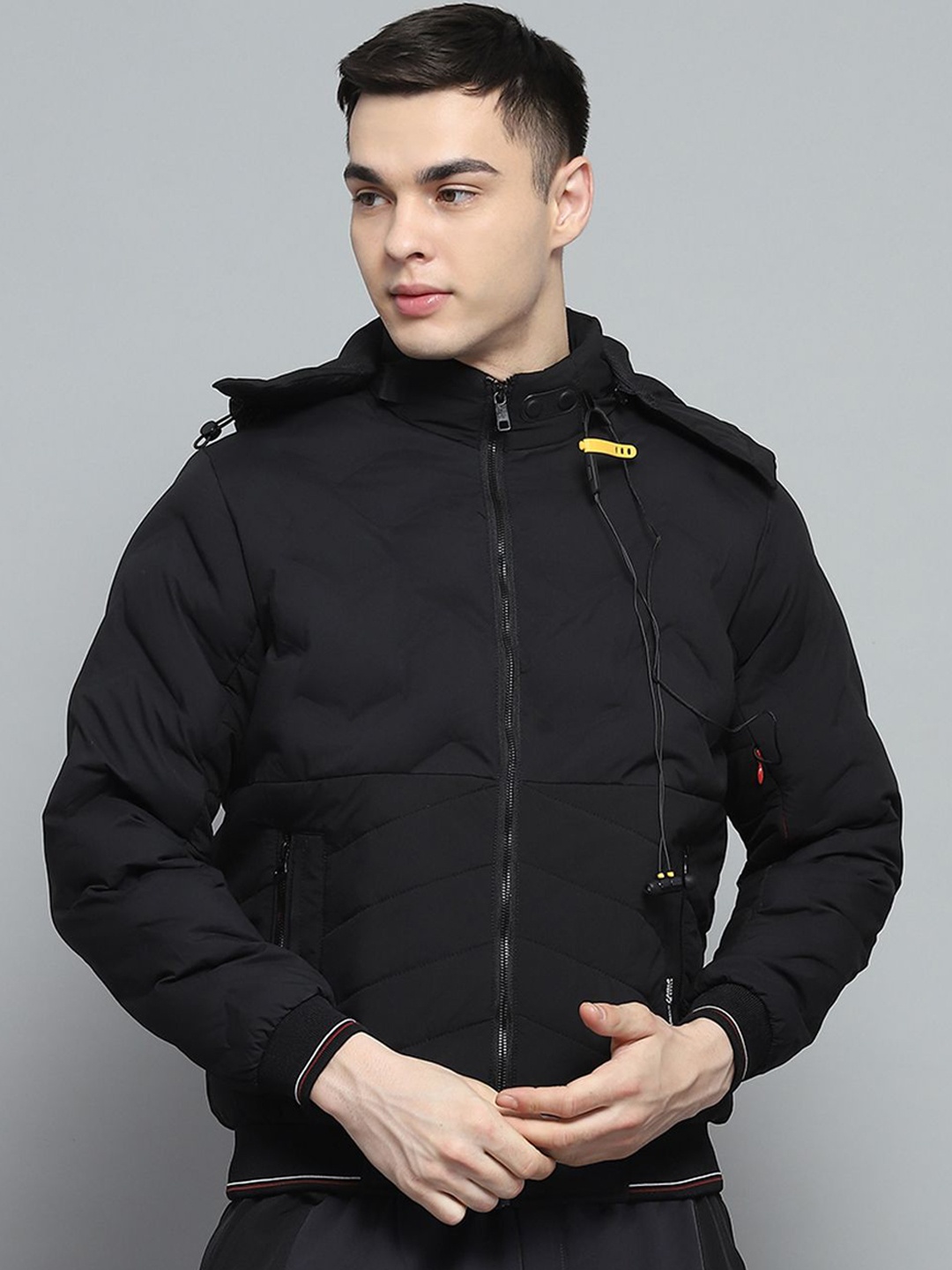 

Monte Carlo Men Hooded Solid Casual Lightweight Puffer Jacket, Black