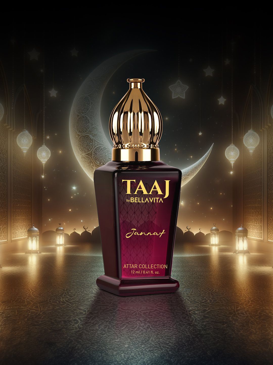 

Bella Vita Organic TAAJ Jannat Alcohol-Free Attar - 12 ml, Maroon