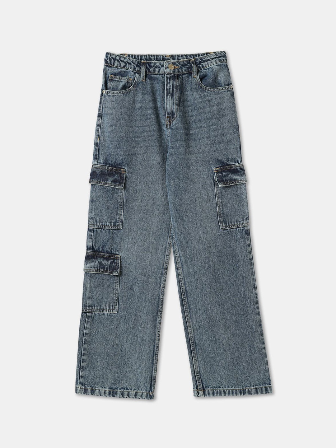 

R&B Girls Regular Fit Light Fade Jeans, Blue