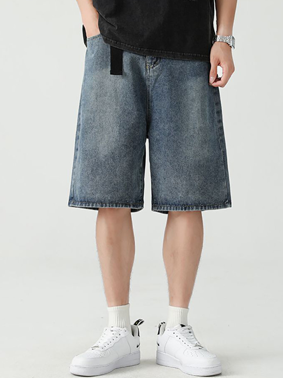 

StyleCast x Revolte Men Denim Shorts, Blue