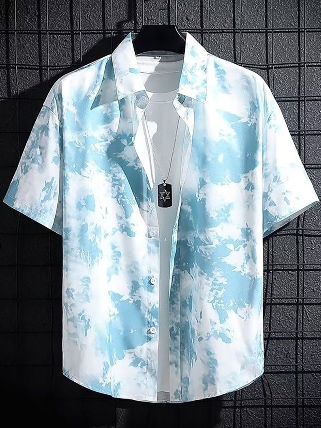 

StyleCast x Revolte Men Graphic Printed Drop-Shoulder Sleeves Casual Shirt, Green