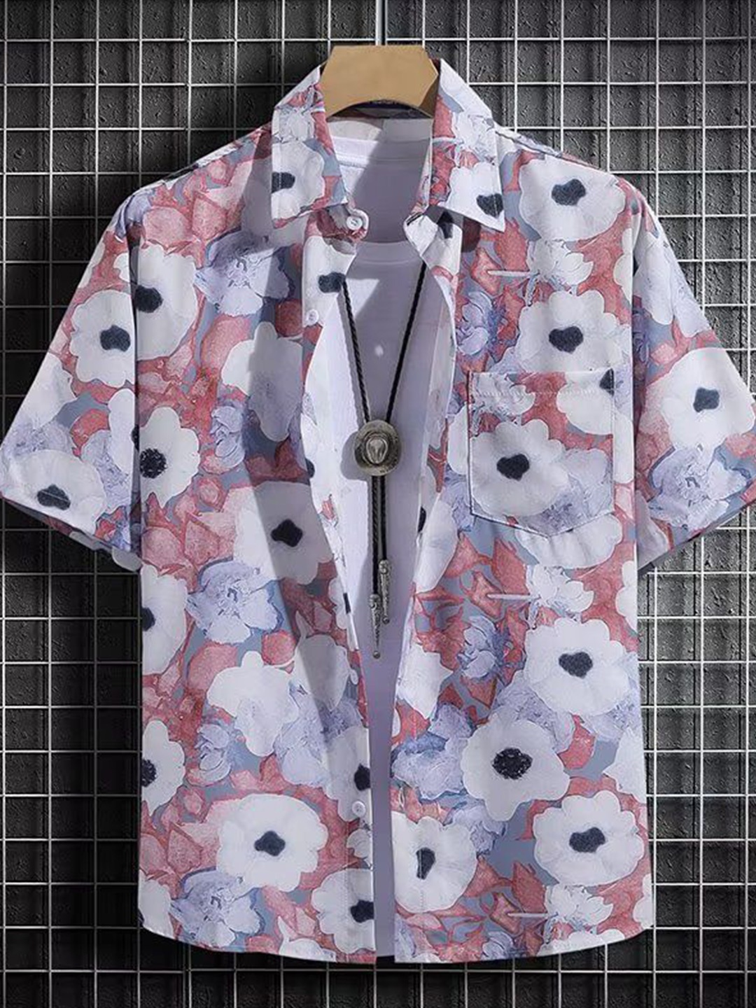 

StyleCast x Revolte Men Floral Printed Drop-Shoulder Sleeves Casual Shirt, Lavender