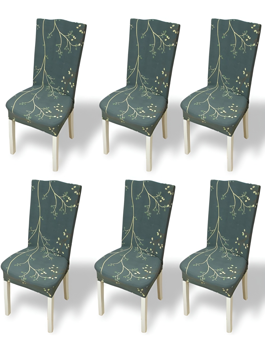 

KriShyam Green & Yellow 6 Pieces Printed Chair Covers