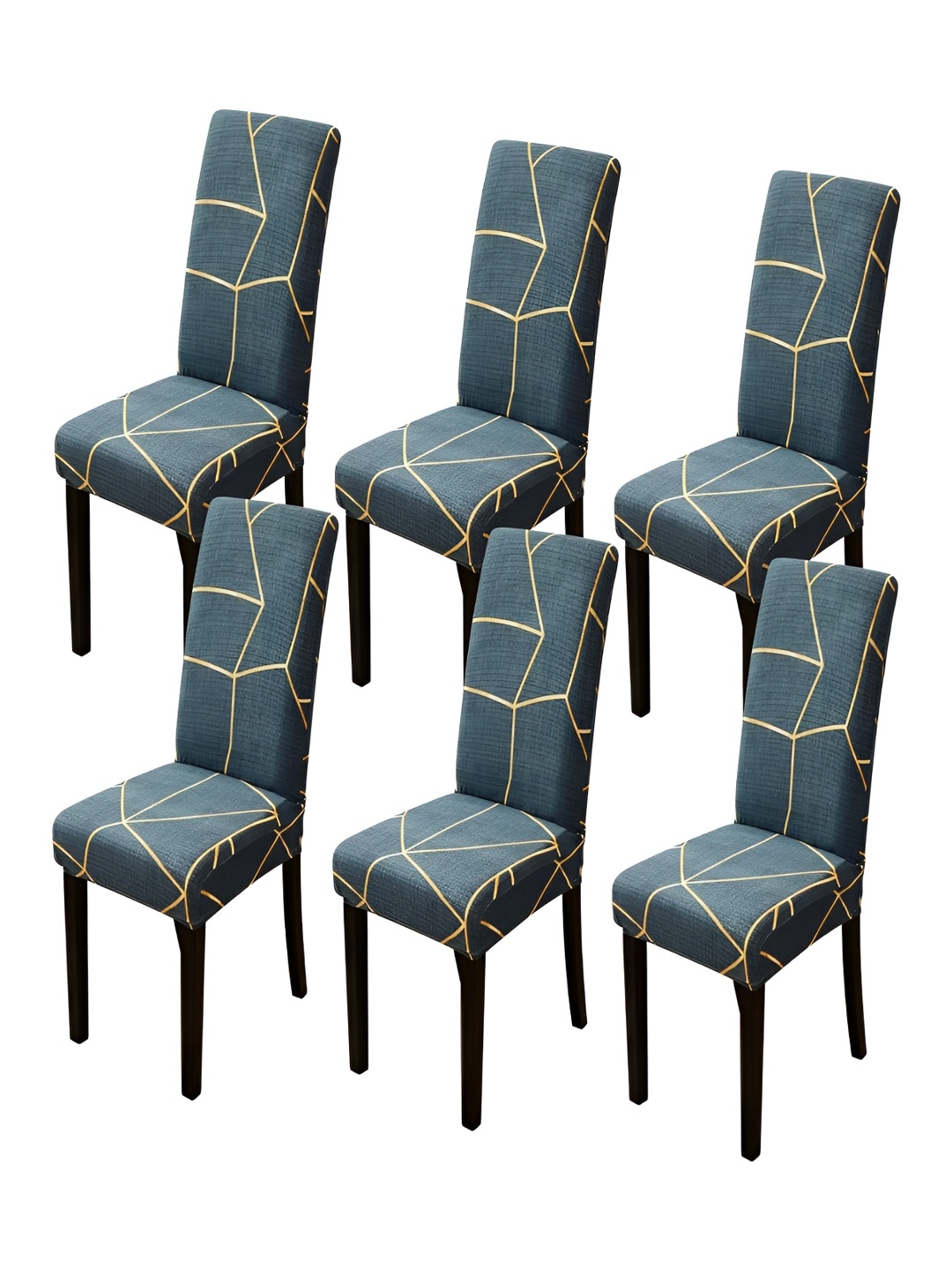 

KriShyam Green & Yellow 6 Pieces Printed Chair Covers