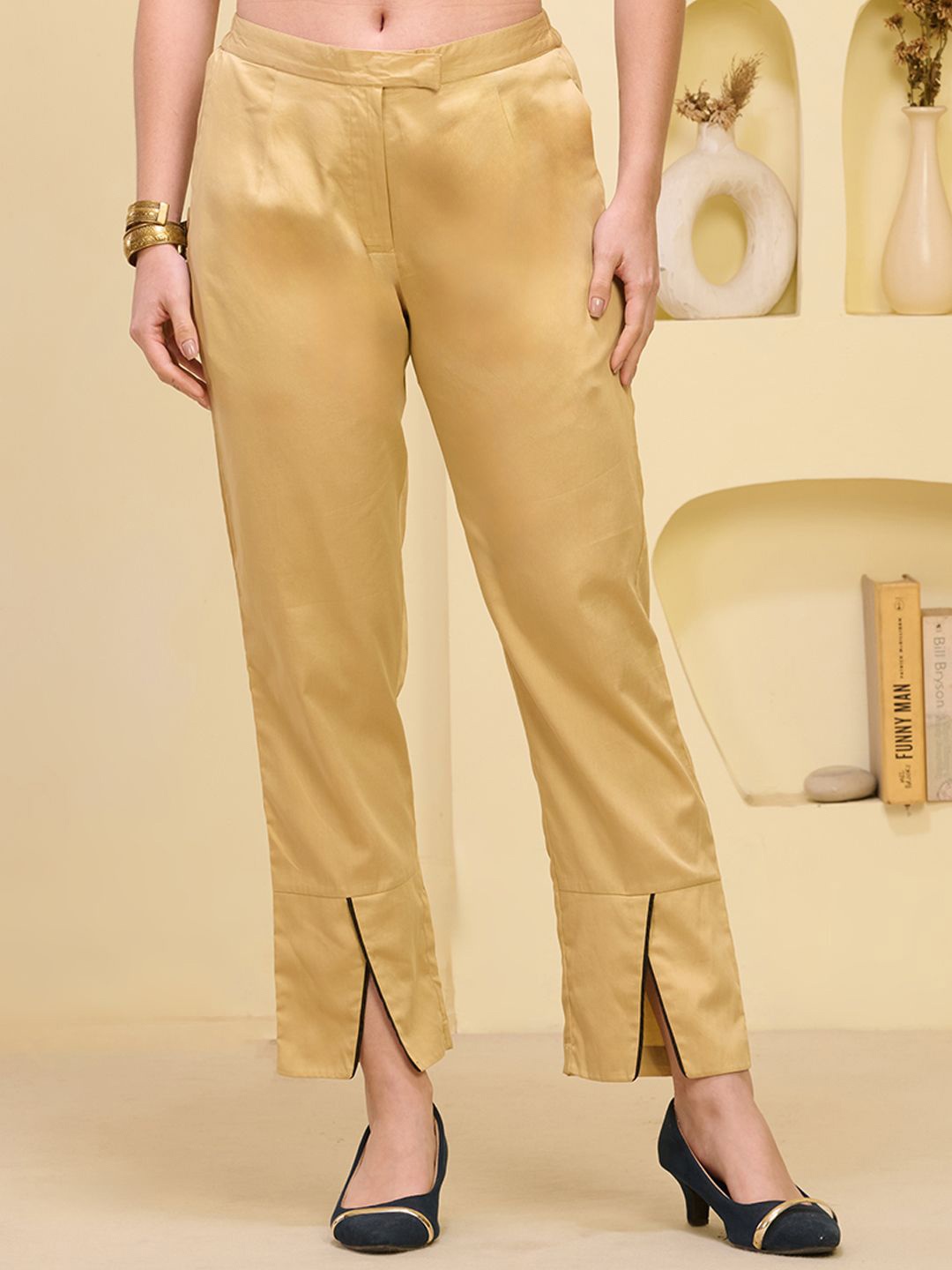 

First Resort by Ramola Bachchan Women Palazzos, Gold