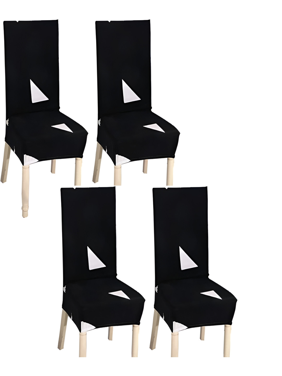 

KriShyam Black & White 4 Pieces Printed Chair Covers