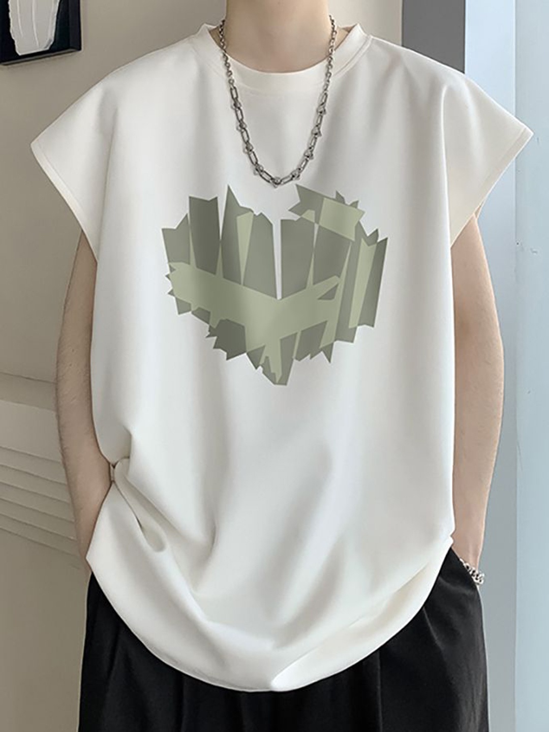 

StyleCast x Revolte Men Graphic Printed Round Neck Oversized T-shirt, Off white