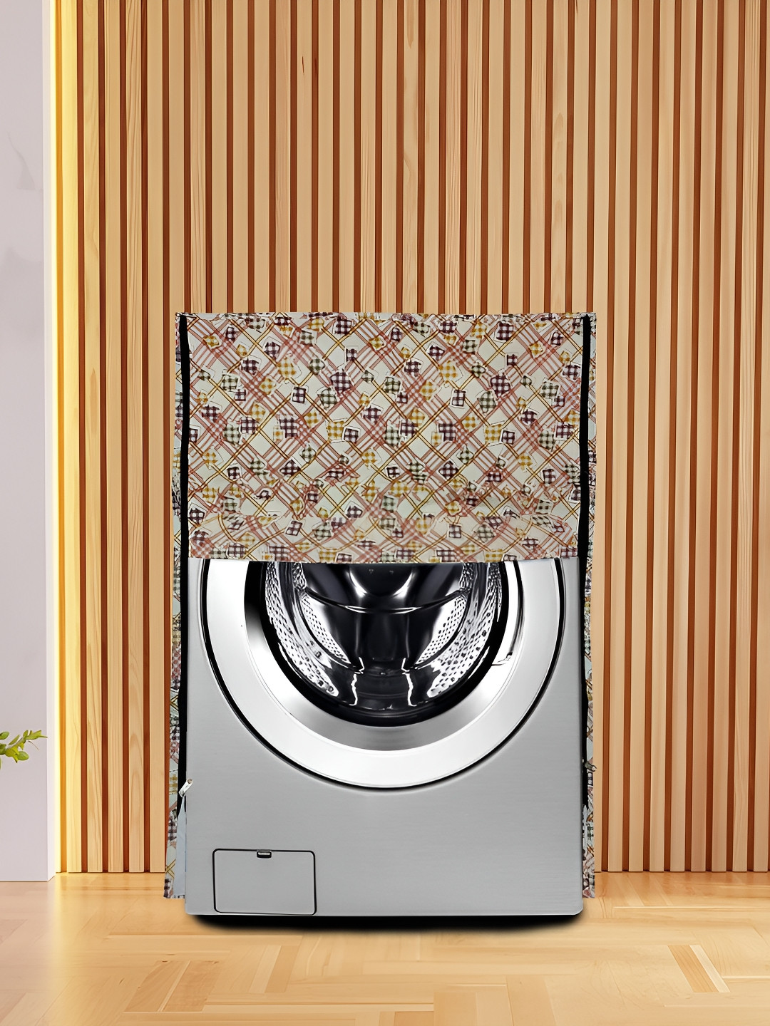 

KANUSHI INDUSTRIES Brown Geometric Printed Front Load Automatic Washing Machine Cover