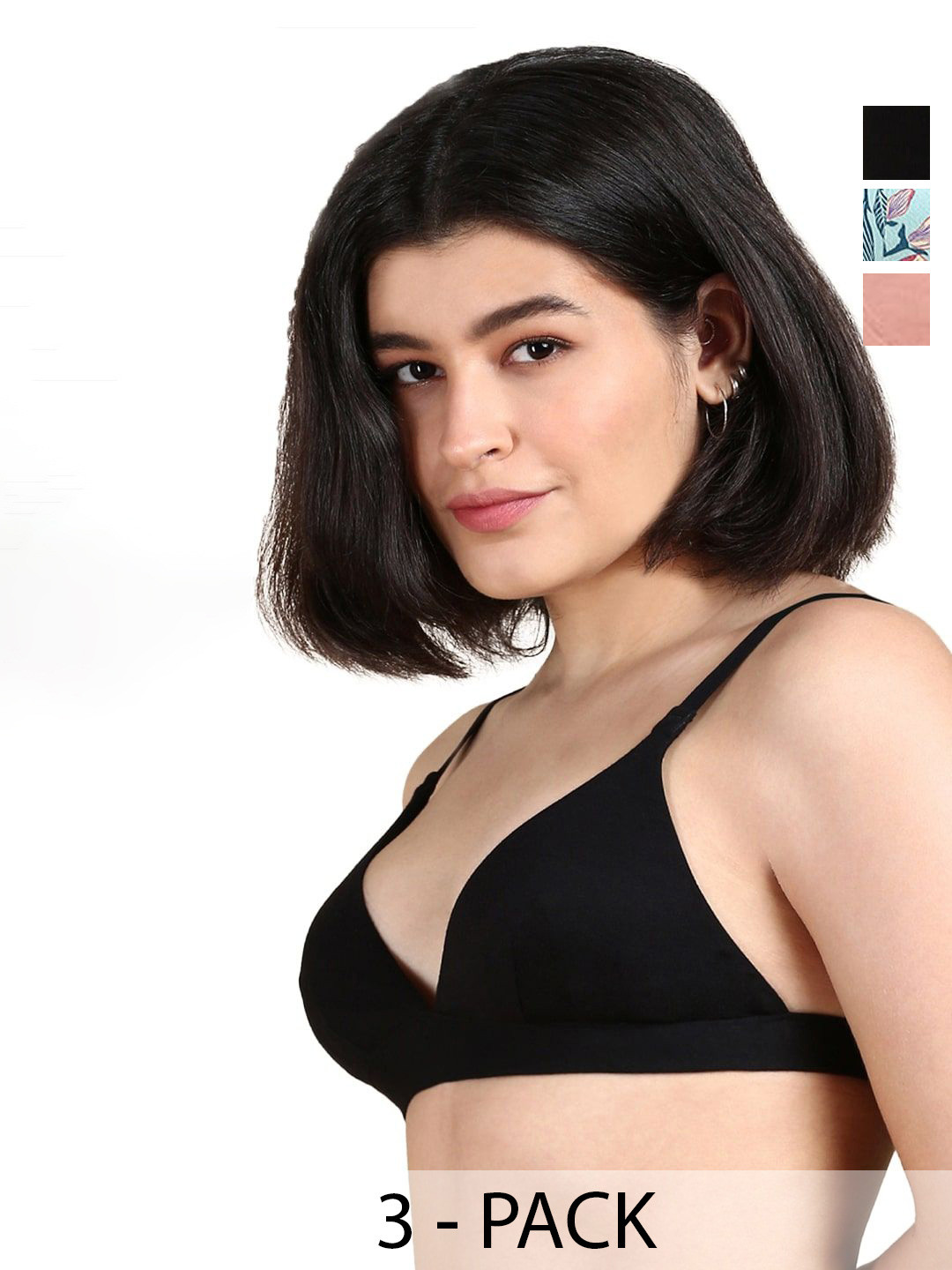 

&CIRCUS Women Pack of 3 All Day Comfort Medium Coverage T-shirt Bra, Blue