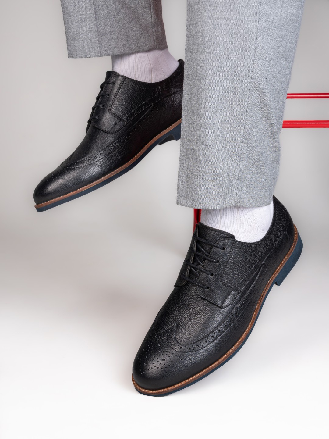 Alberto Torresi Men Leather Lace - Ups Formal Brogues, Black