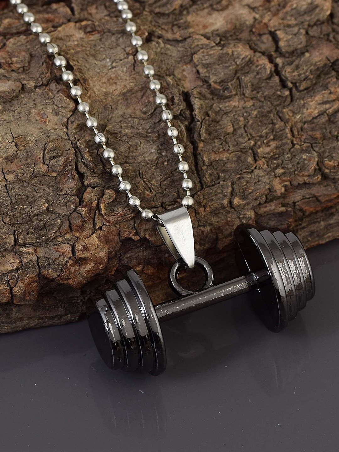 

MEMOIR Men Contemporary Pendant With Chain, Silver