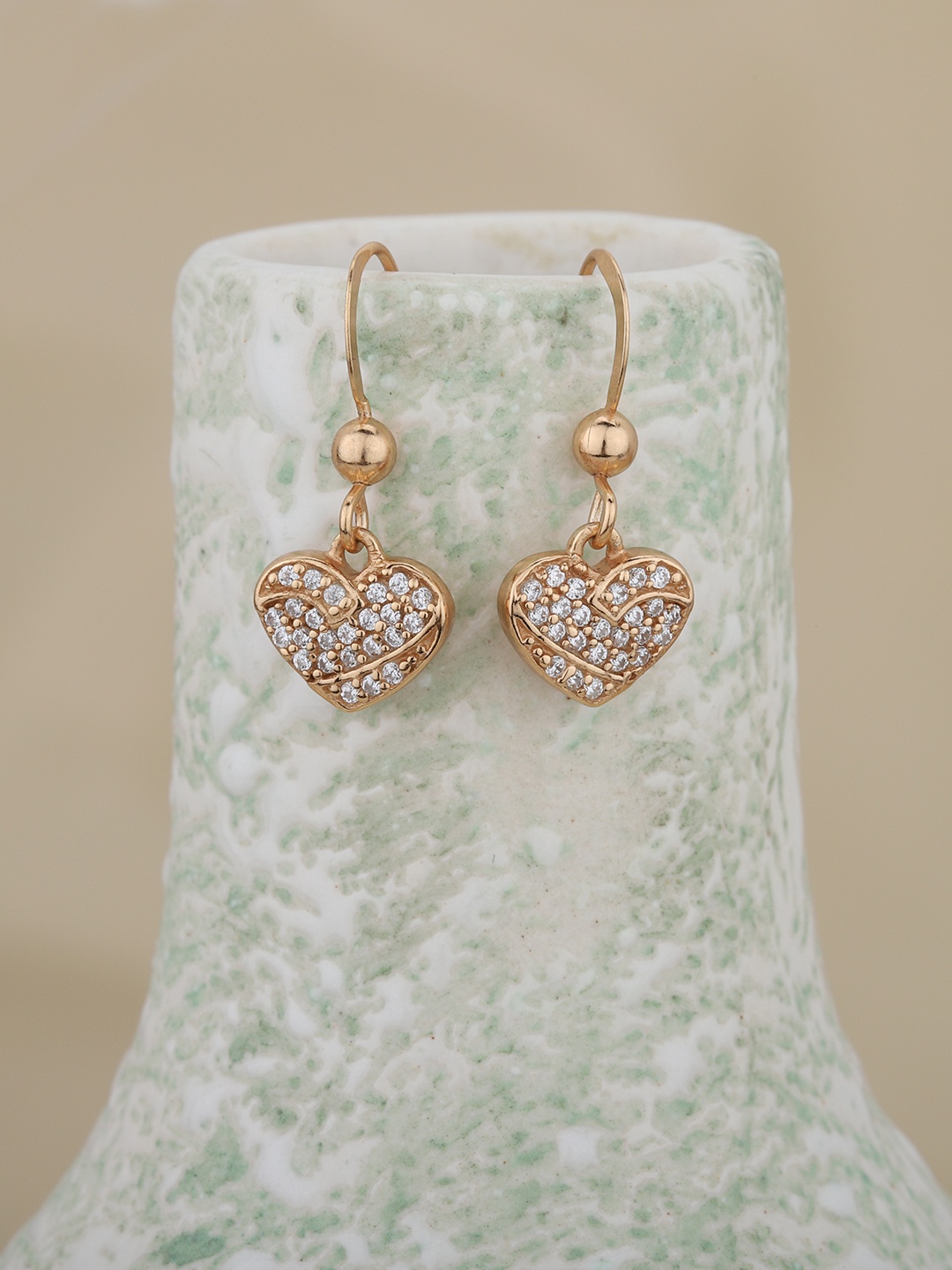 

Carlton London Rose Gold Plated 925 Sterling Silver Heart Shaped Drop Earrings