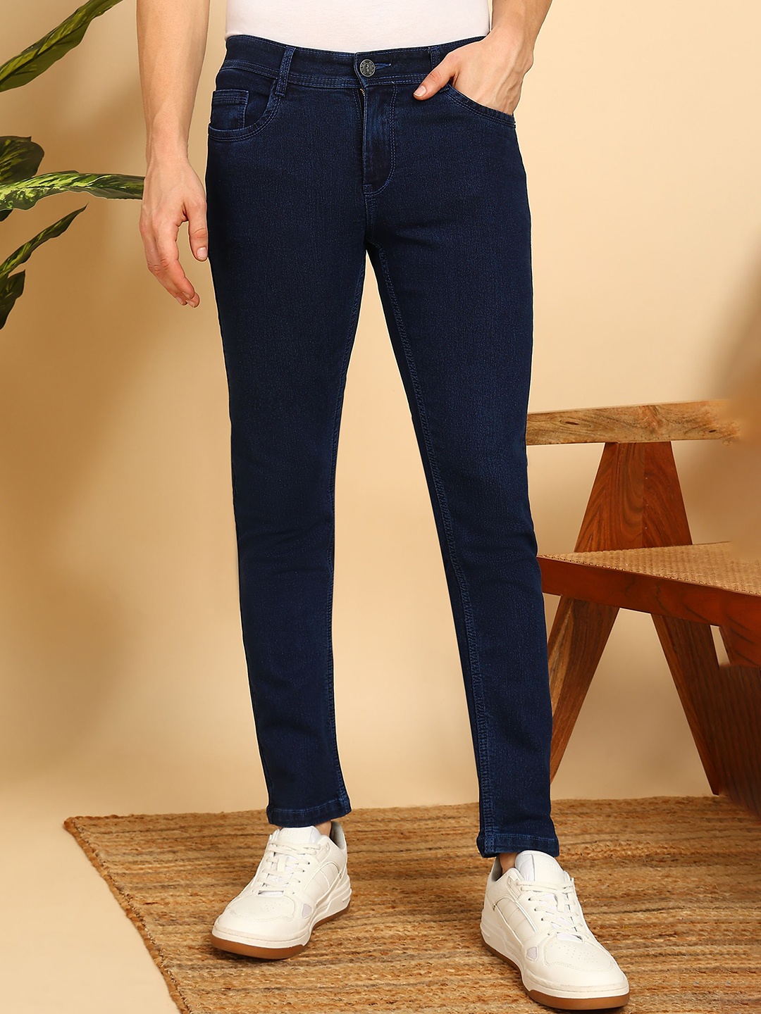 

AFLASH Men Urban Utility Mid-Rise Regular Fit Jeans, Blue