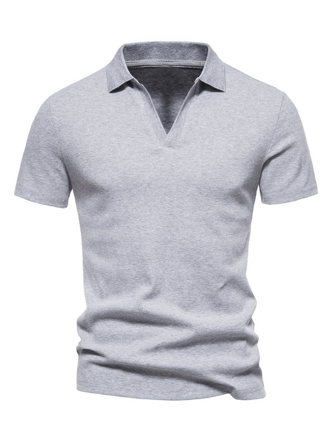 

StyleCast x Revolte Men Solid Polo Collar Cotton T-shirt, Grey