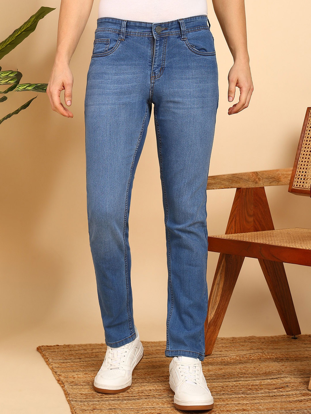 

AFLASH Men Urban Utility Regular Fit Mid-Rise Jeans, Blue