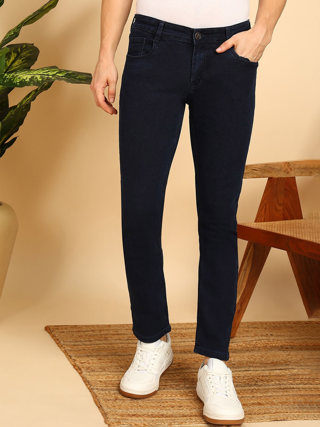 

AFLASH Men Urban Utility Regular Fit Mid-Rise Jeans, Blue