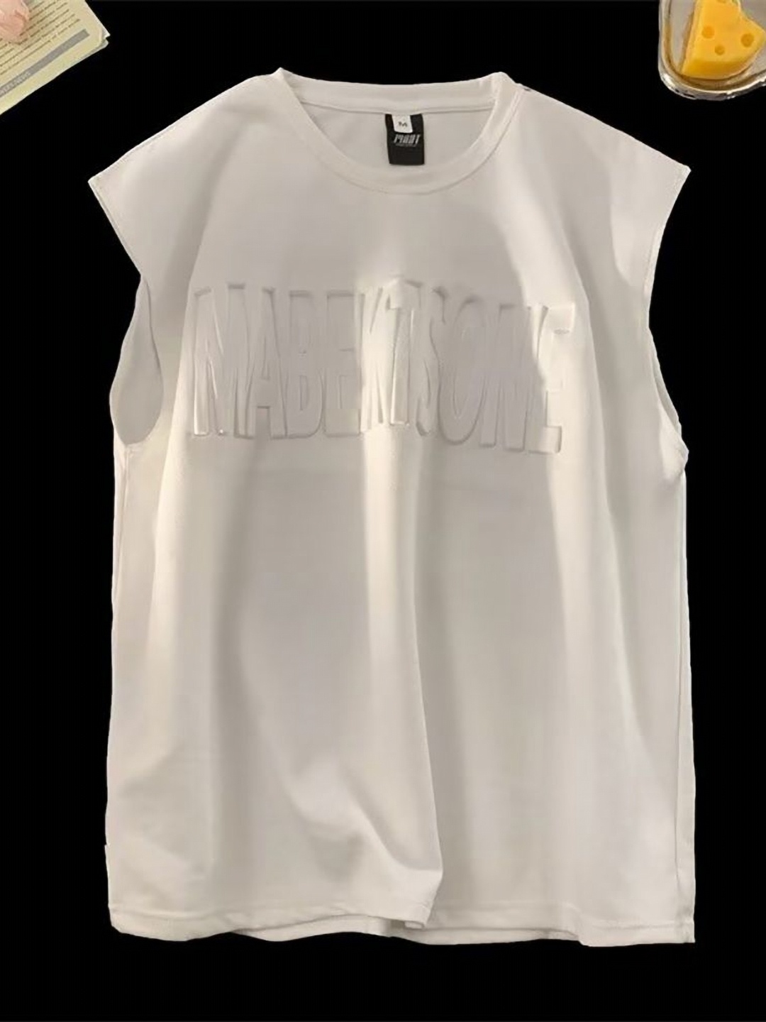 

StyleCast x Revolte Men Typography Embosed T-shirt, White