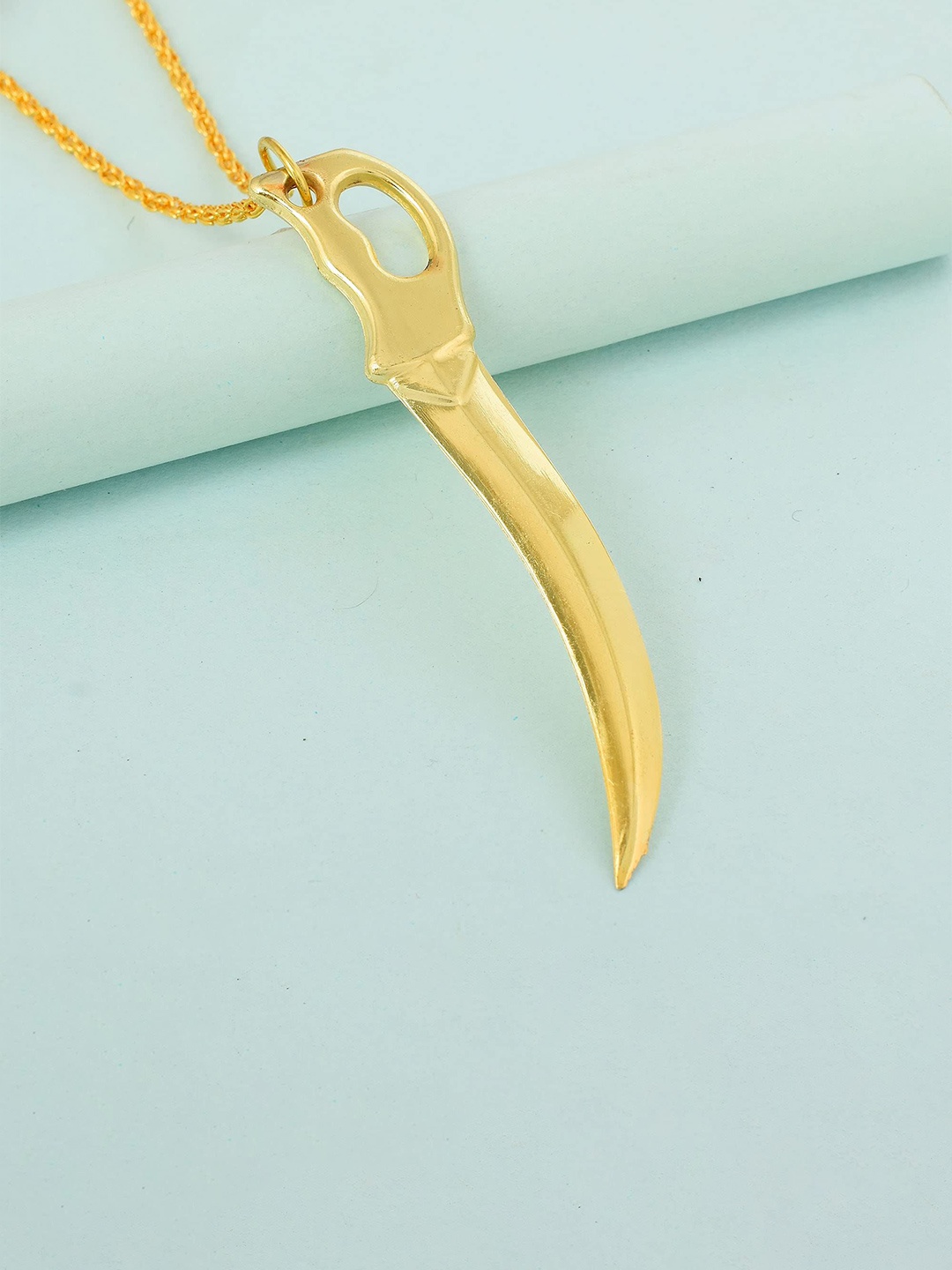 

MEMOIR Unisex Brass-Plated Contemporary Pendant With Chain, Gold