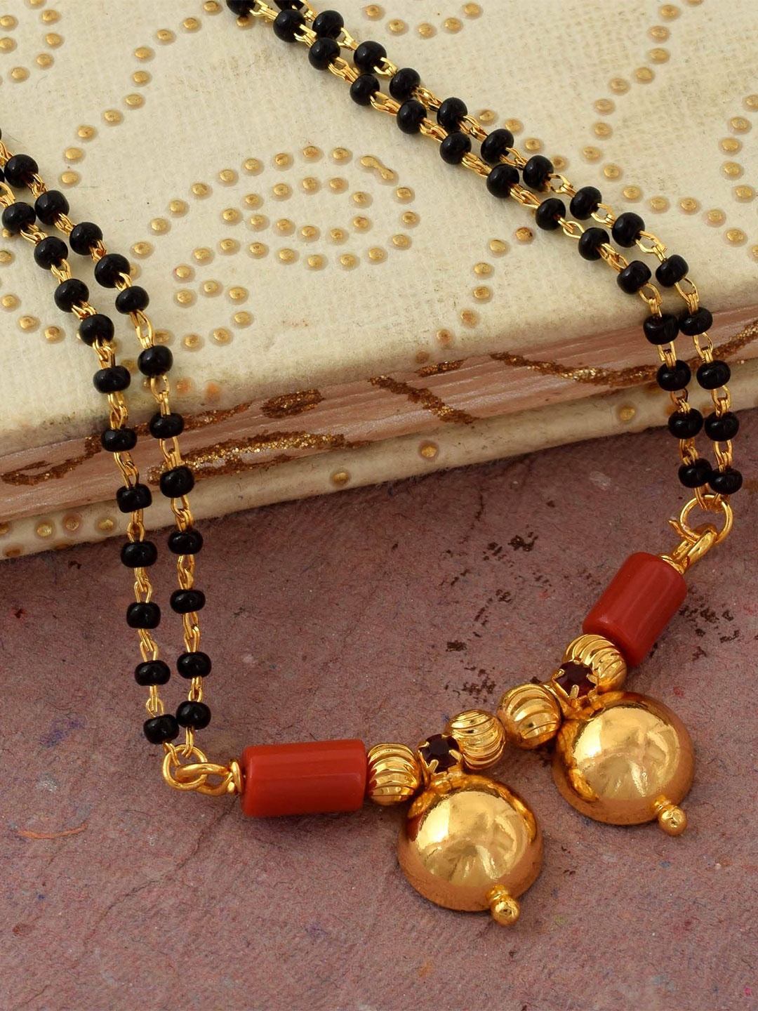 

MEMOIR 24 KT Gold-Plated Beaded Mangalsutra