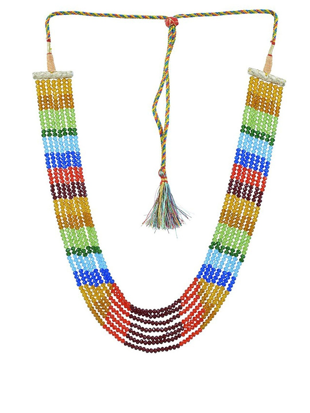 

MEMOIR Brass-Plated Beaded Necklace, Red