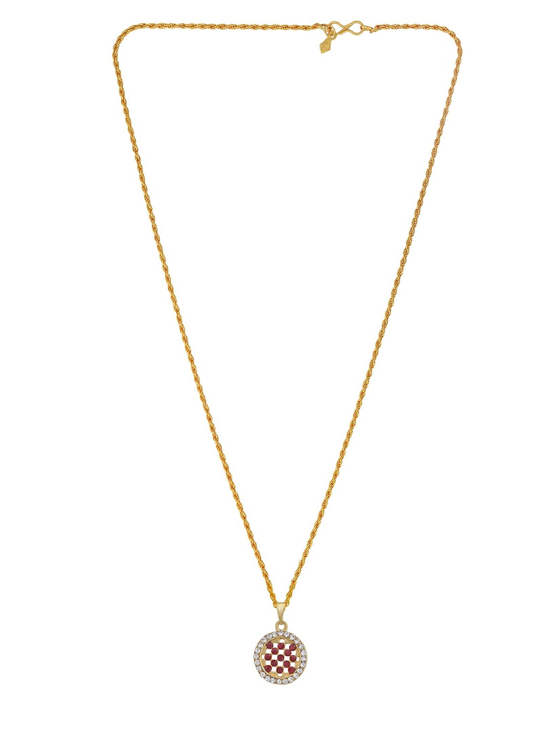 

MEMOIR Gold-Plated Stone Studded Contemporary Pendant With Chain