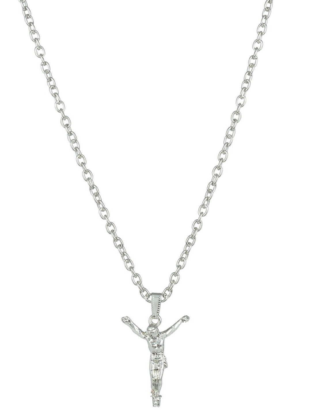 

MEMOIR Unisex Silver Plated Jesus Pendant With Chain