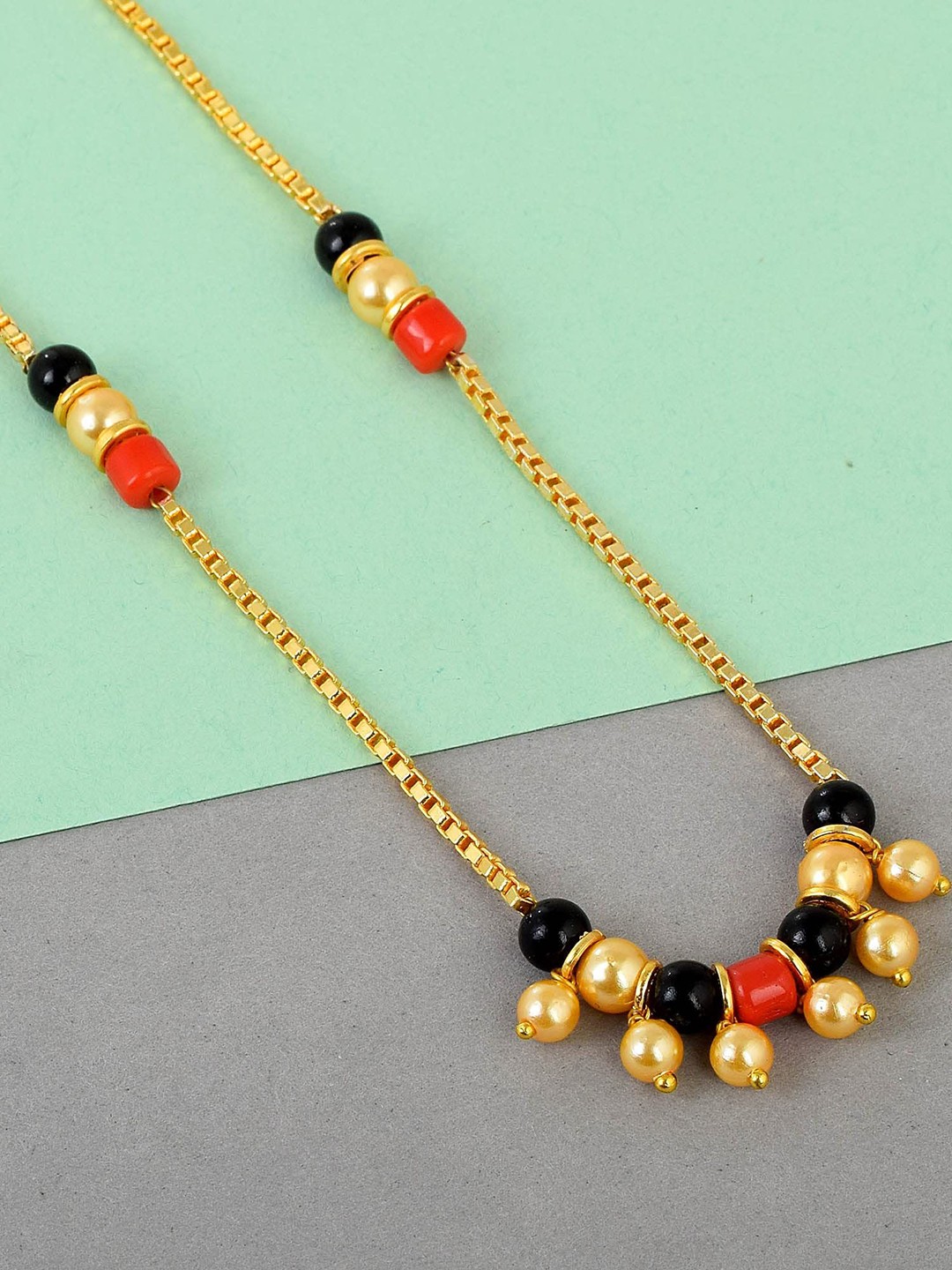 

MEMOIR 24KT Gold-Plated Beaded Mangalsutra