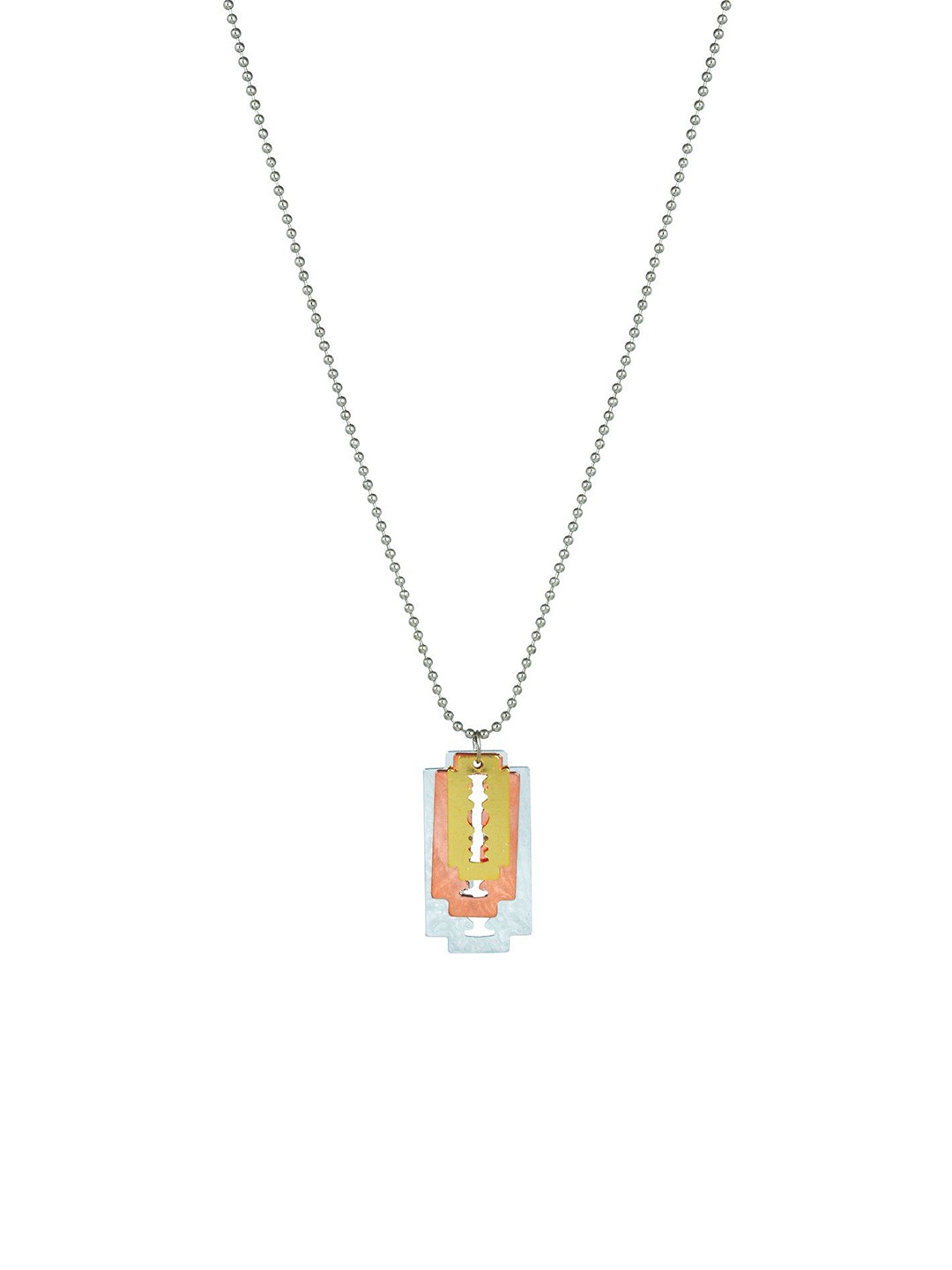 

MEMOIR Unisex 3 Piece Blades Pendant With Chain, Silver