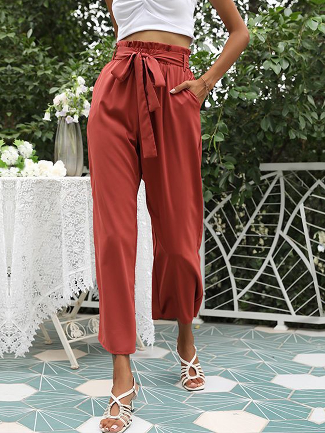 

StyleCast Women Cropped Palazzos, Coral