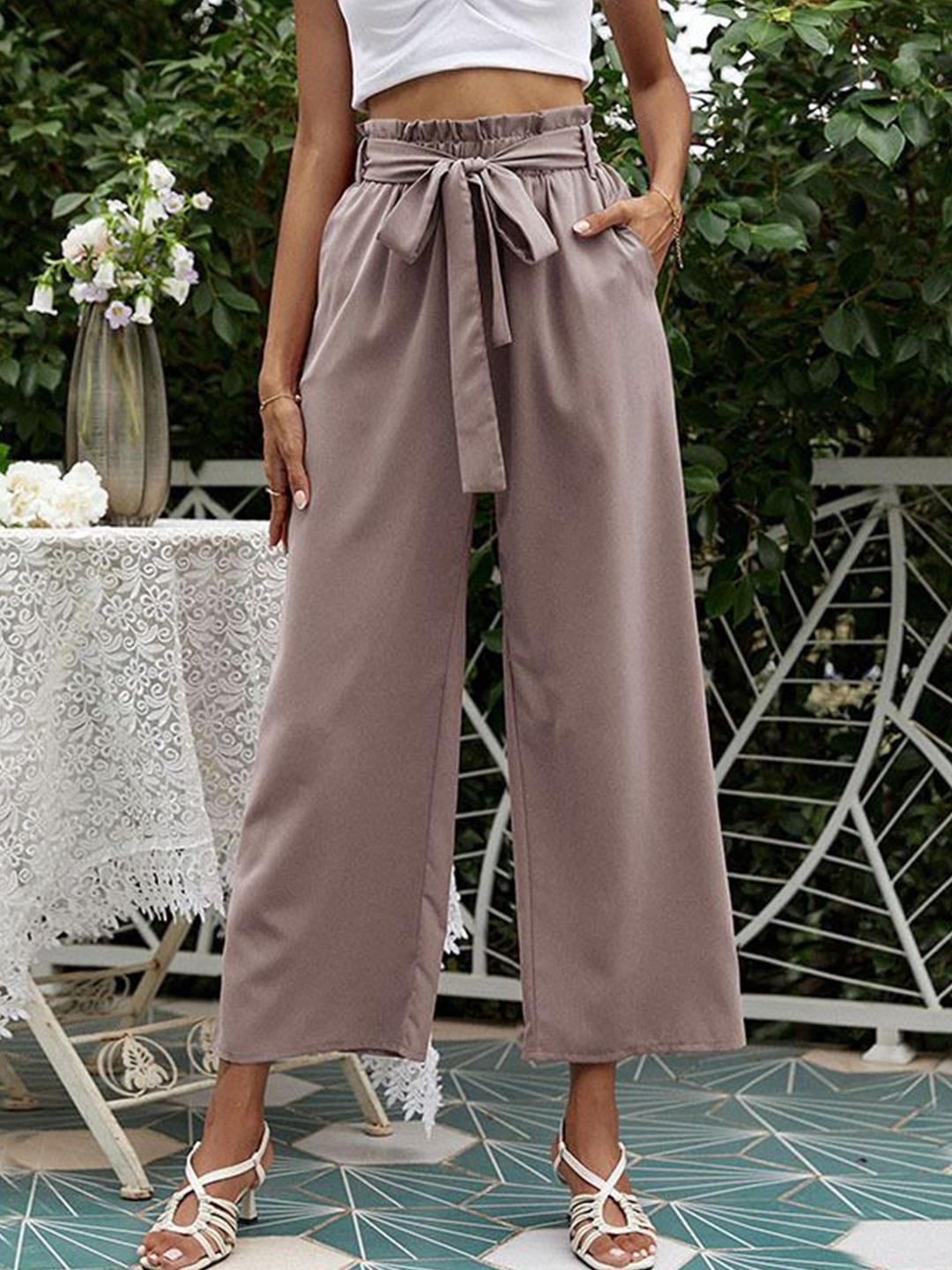 

StyleCast Women Cropped Western Casual Palazzos, Lavender