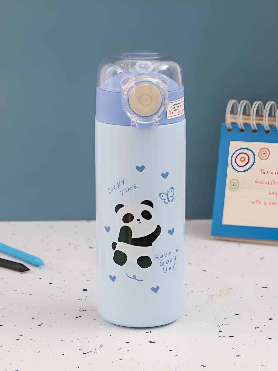

Yellow Bee Blue & Black Stainless Steel Cartoon Characters Printed Flask Water Bottle