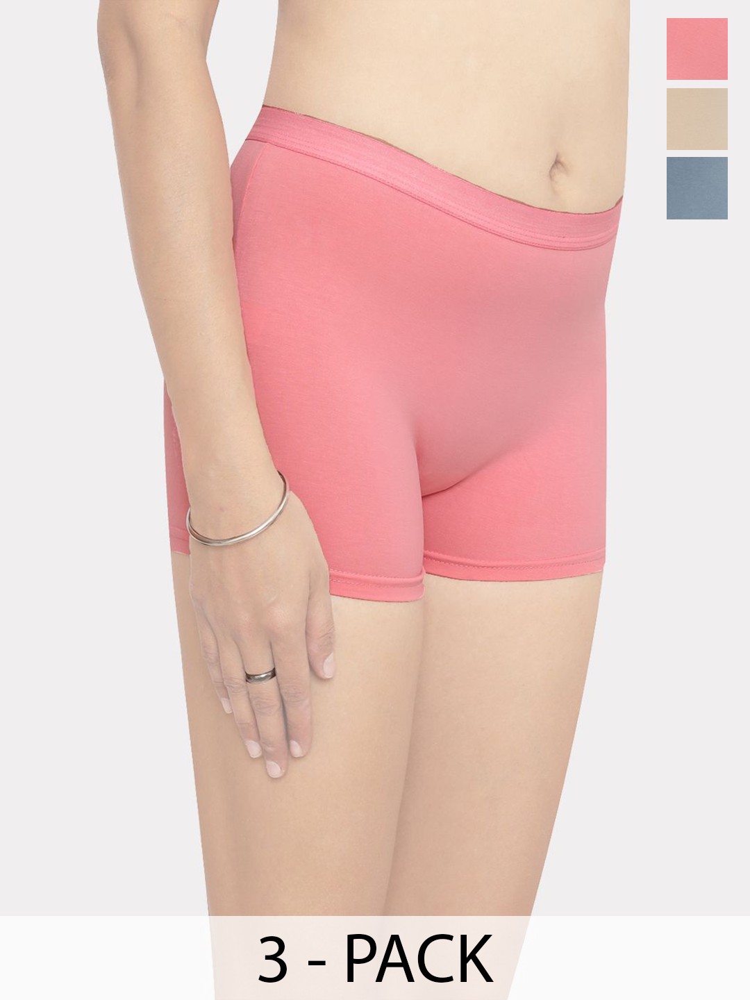 

In Care Pack Of 3 Women Assorted Cotton Shorts Briefs