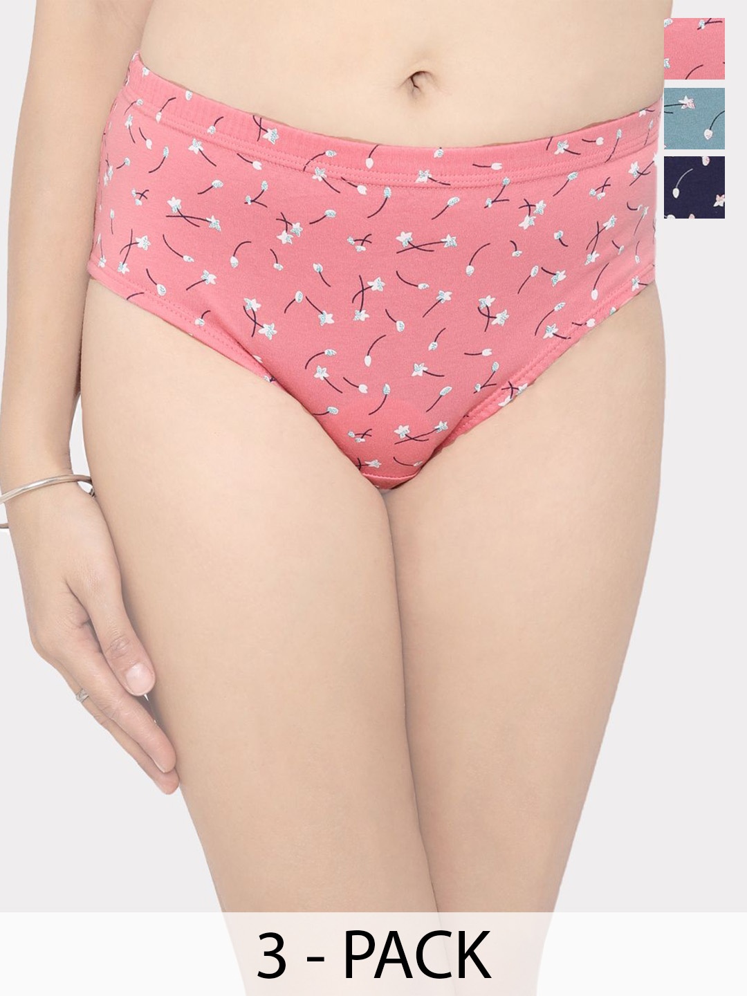 

In Care Women Pack Of 3 Assorted Cotton Hipster Briefs