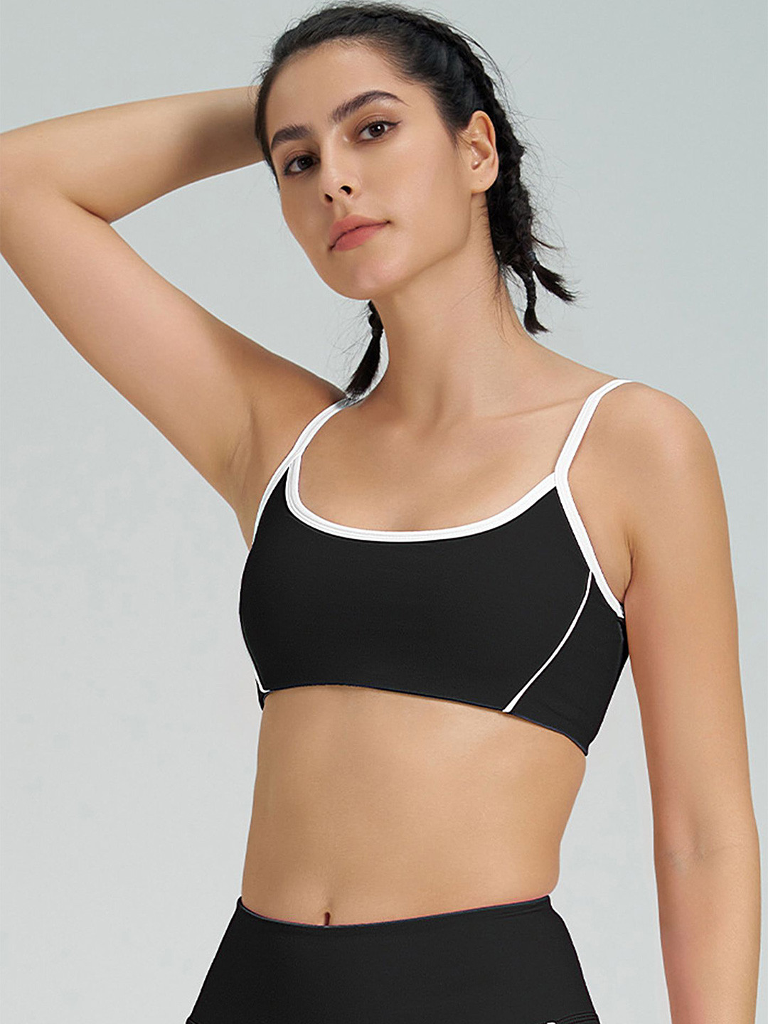 

LULU & SKY Women Shoulder Straps Bralette Crop Top, Black