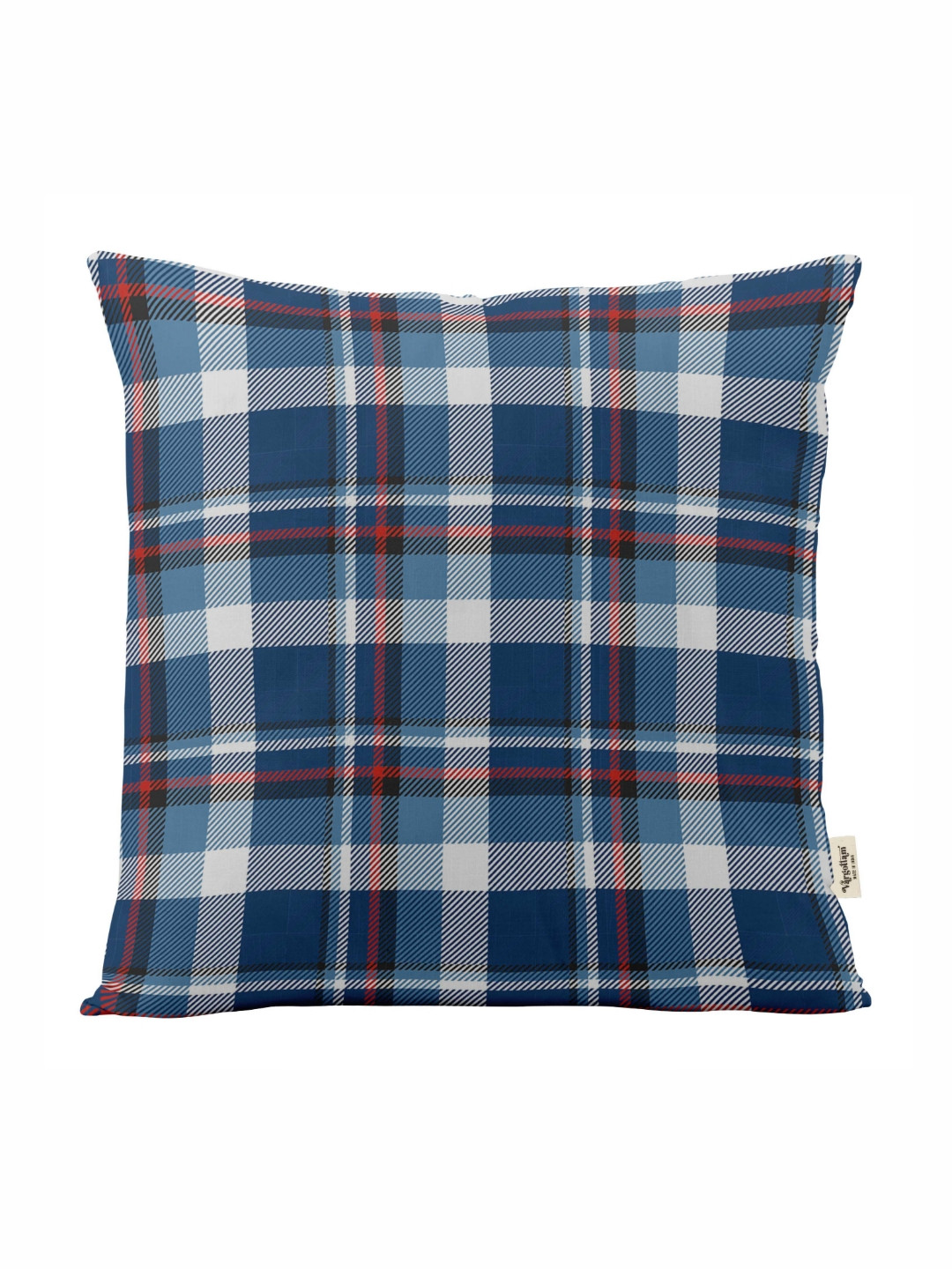 

Vargottam Blue & White Checked Linen Square Cushion Cover