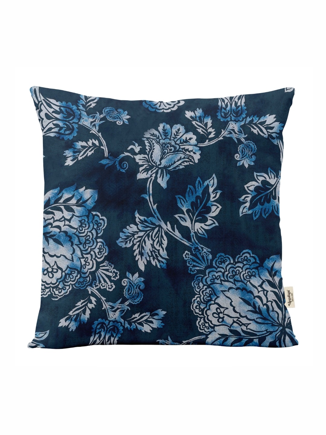 

Vargottam Blue & White Floral Linen Square Cushion Cover