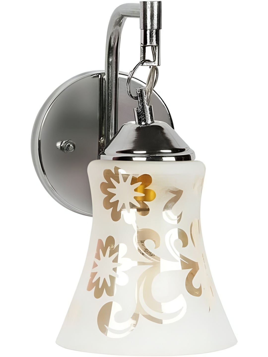 

Afast Silver-Toned & White Floral Bell Shaped Metal Wall Lamp
