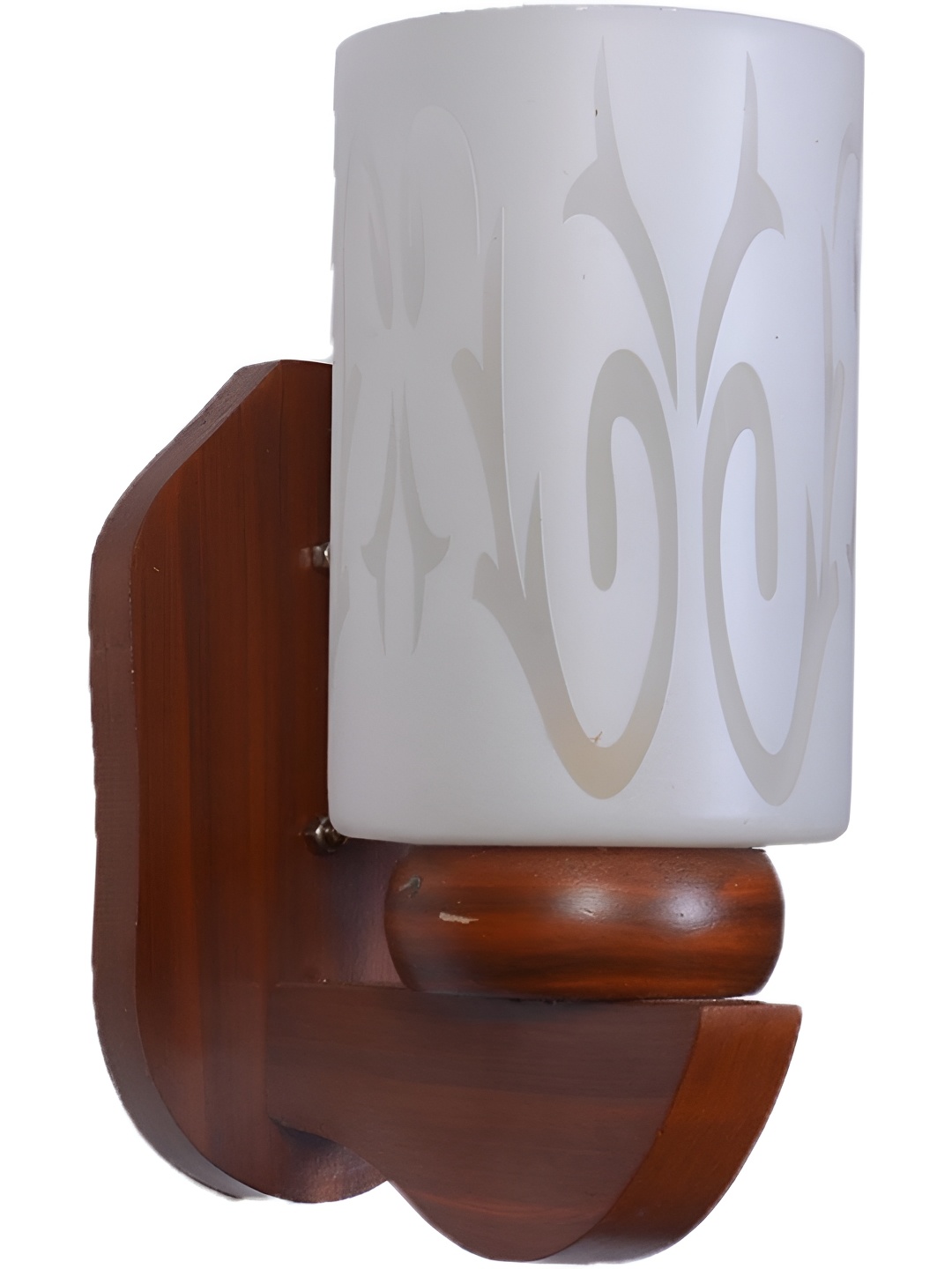 

Afast Brown & White Contemporary Cylinder Shaped Wooden Wall Lamp