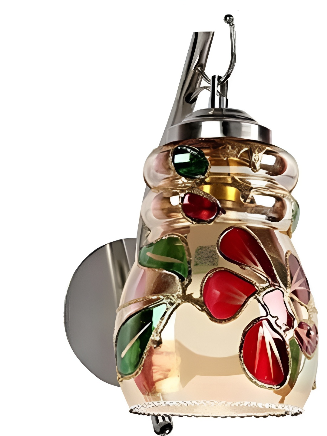 

Afast Silver-Toned & Gold-Toned Floral Bell Shaped Metal Wall Lamp