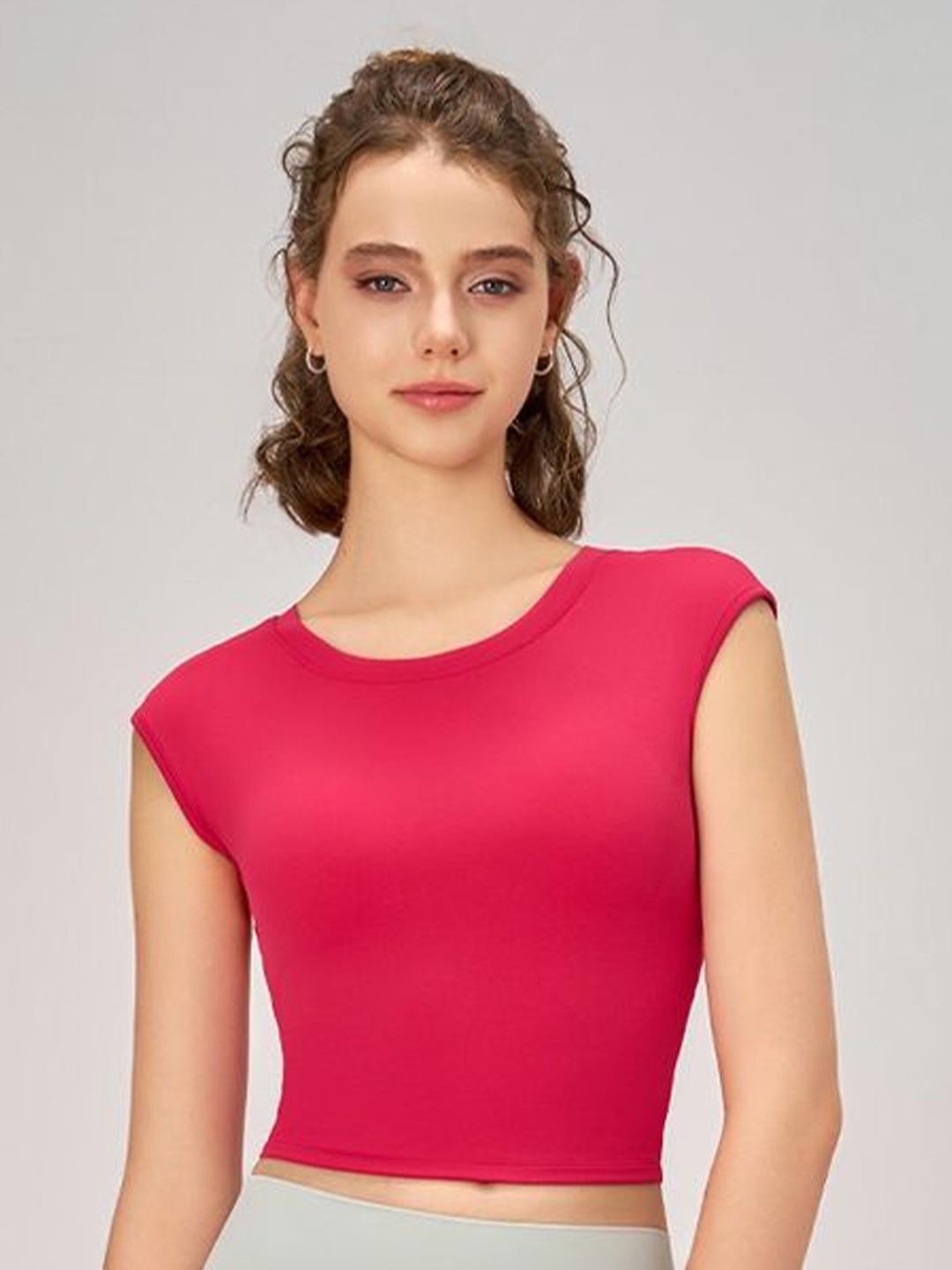 

LULU & SKY Women Styled Back Crop Top, Red