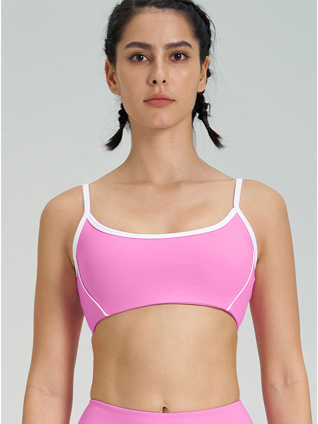 

LULU & SKY Women Shoulder Straps Bralette Crop Top, Pink