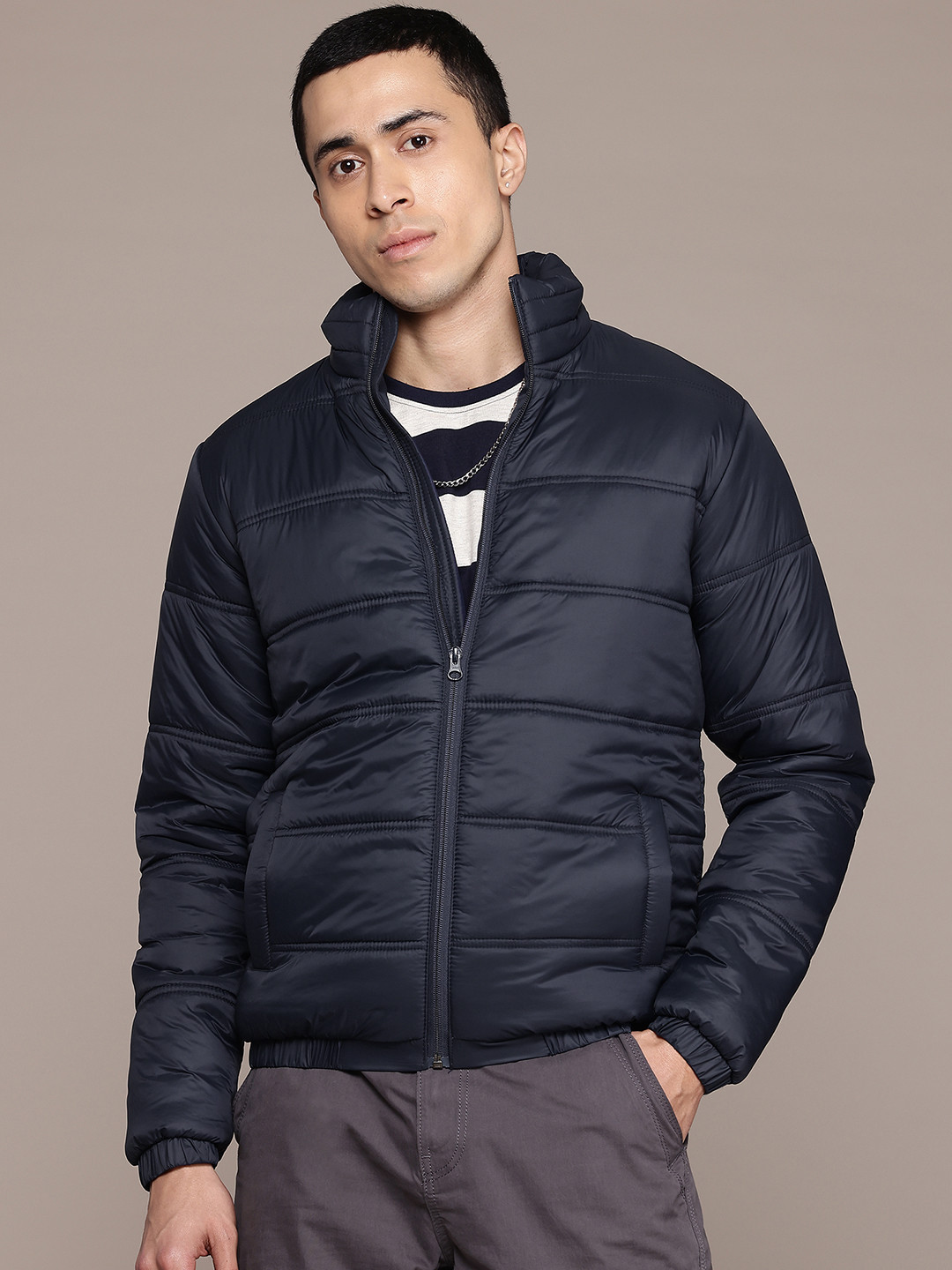 

The Roadster Lifestyle Co. Men Puffer Jacket, Navy blue