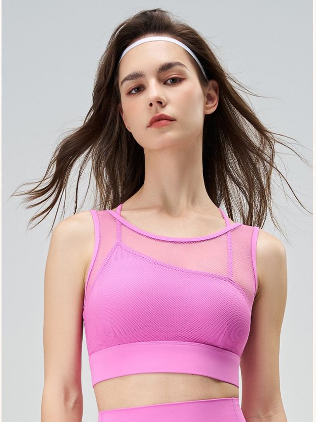 

LULU & SKY Women Sleeveless Layered Bralette Crop Top, Rose