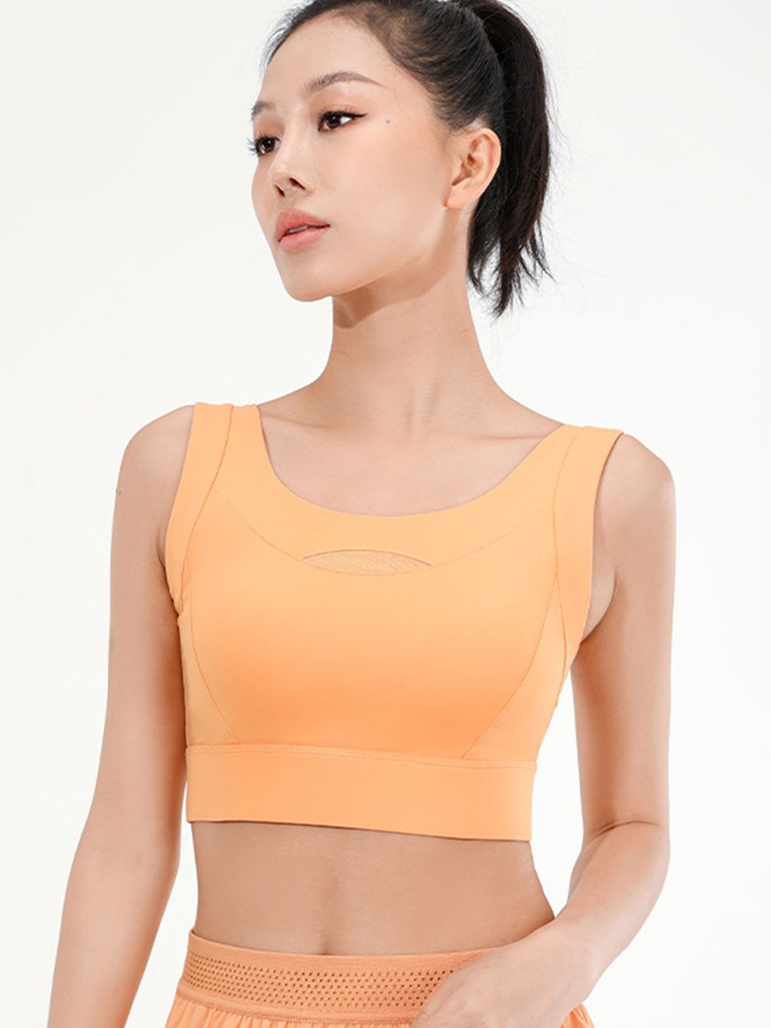 

LULU & SKY Women Sleeveless Cut Out Bralette Crop Top, Orange